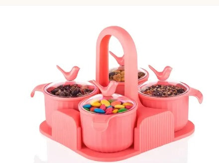 Multipurpose 4 Jar Airtight Storage Container Set - (Peach)