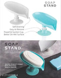Dish Leaf-Shape Self Draining Soap Dish Holder, Not Punched Easy Clean Bar Soap Dish Holder With Suction Cup Soap