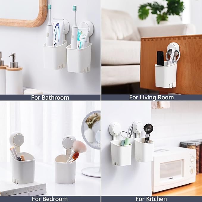 Punch-Free Toothbrush Wall Mount Holder (Pack of - 1)