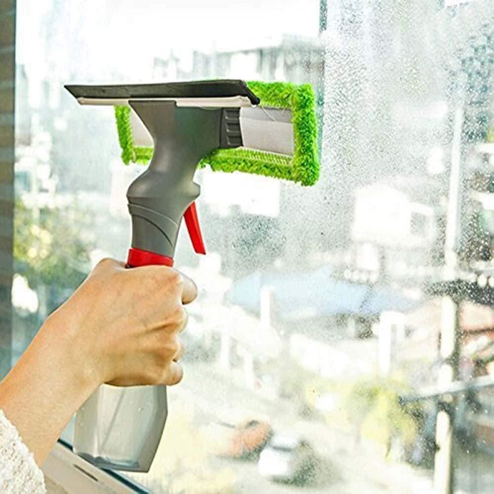 Glass Cleaner 3 in 1 Spray | Cleaning Brush Glass Wiper