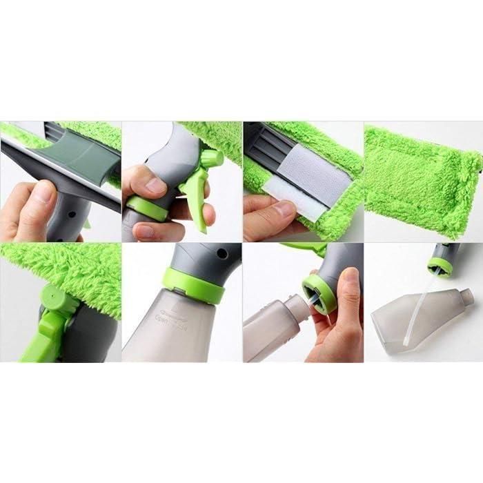 Glass Cleaner 3 in 1 Spray | Cleaning Brush Glass Wiper