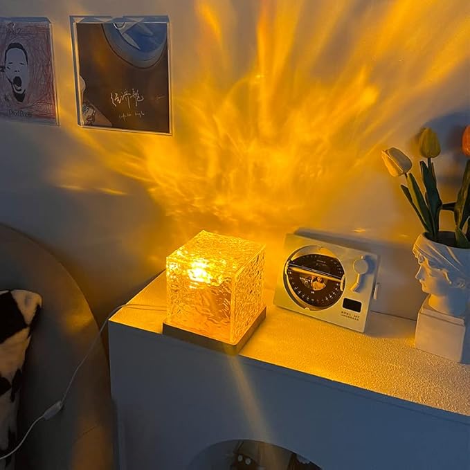 Rotating Water Ripple Night Light Aura Lamp!