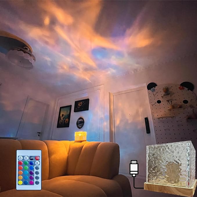Rotating Water Ripple Night Light Aura Lamp!