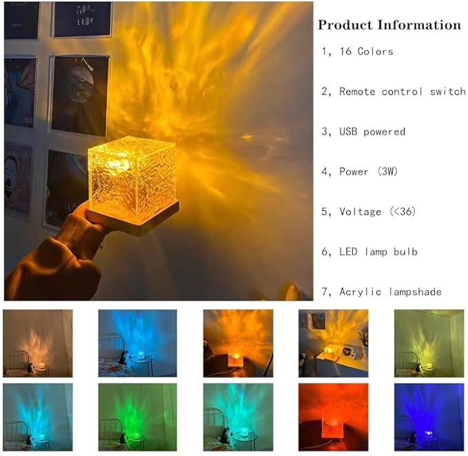 Rotating Water Ripple Night Light Aura Lamp!