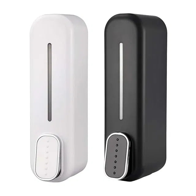 Wall-Mount Liquid Soap & Shampoo Dispenser | Refillable Bathroom Shower Gel Holder (White)