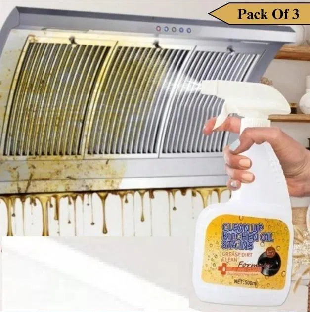 Kitchen Heavy Oil Cleaning Agent Antibacterial Cleaning Spray for Kitchens (Pack Of 3)