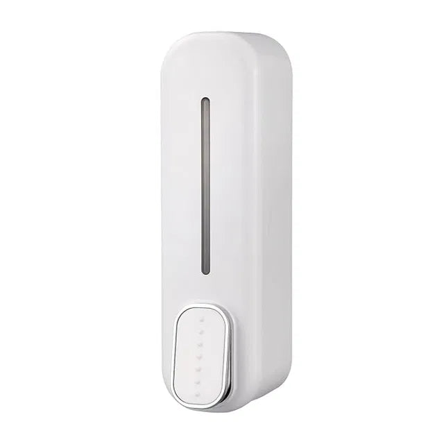 Wall-Mount Liquid Soap & Shampoo Dispenser | Refillable Bathroom Shower Gel Holder (White)
