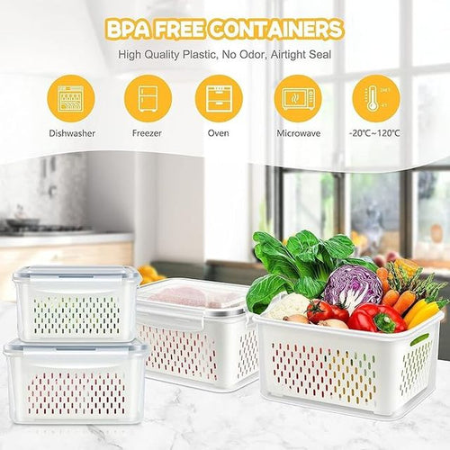 6 Grid Fridge Storage Boxes Containers