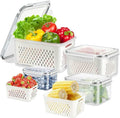 6 Grid Fridge Storage Boxes Containers
