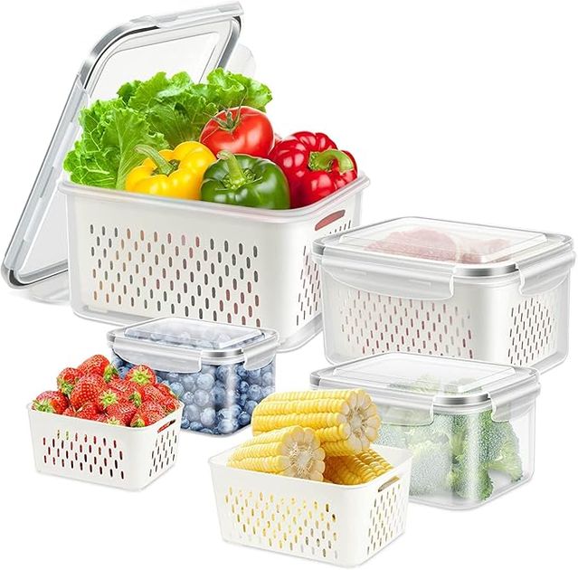 6 Grid Fridge Storage Boxes Containers