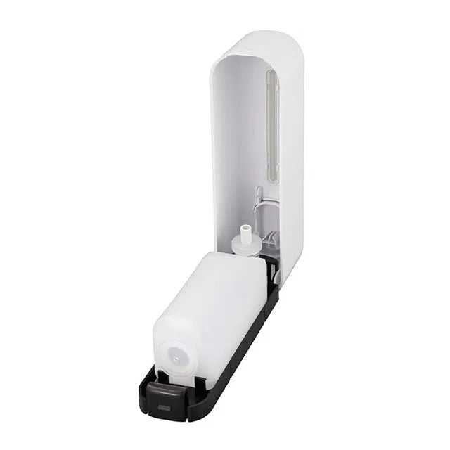 Wall-Mount Liquid Soap & Shampoo Dispenser | Refillable Bathroom Shower Gel Holder (White)
