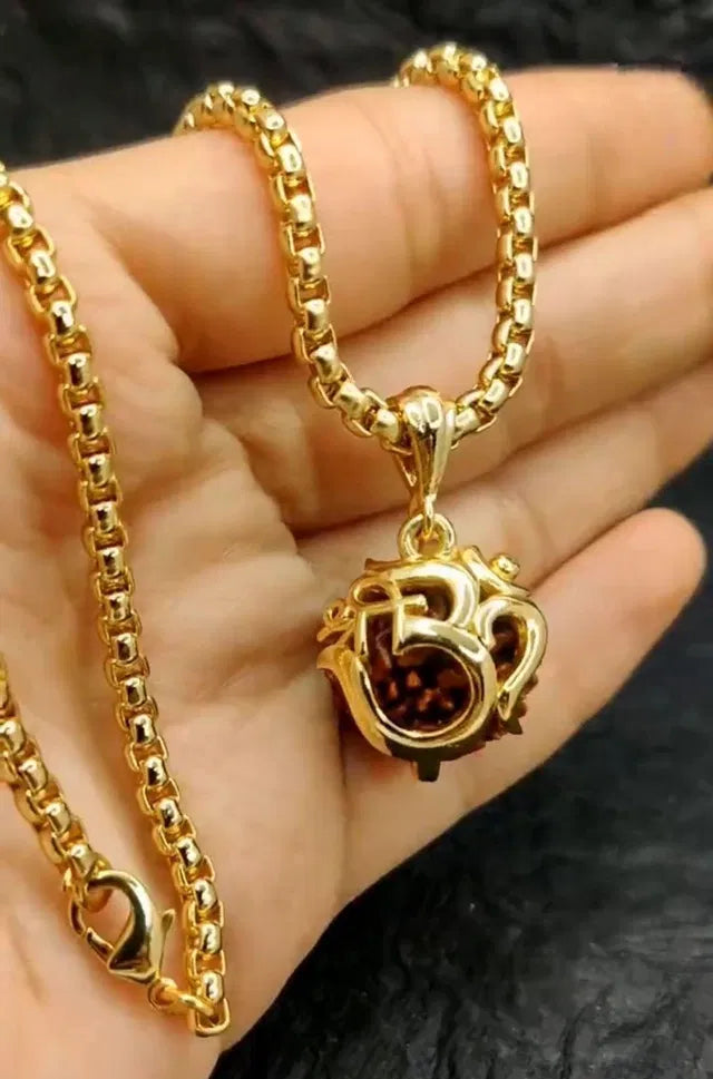 Om Rudraksh covered Pendant With Chain !