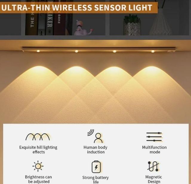 LED PIR Motion Sensor Cabinet With USB Rechargeable!