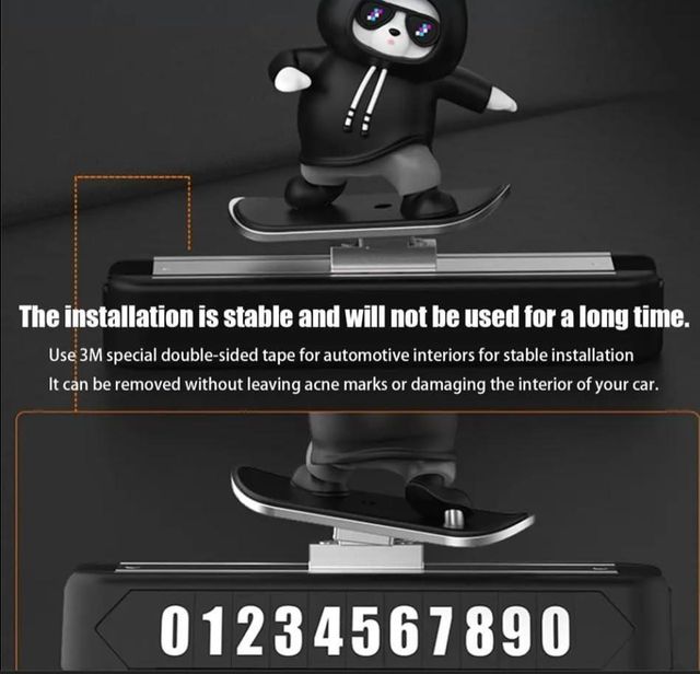 Car Dashboard Showpiece - Skating PANDA